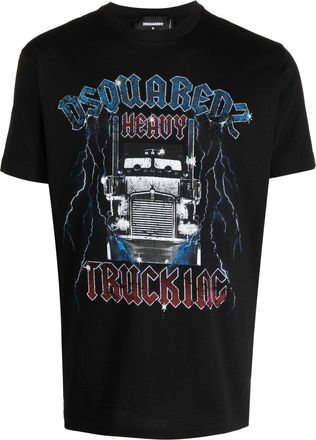 Dsquared2 graphic-print cotton T-shirt - men - Cotton - L - Black