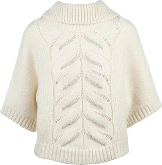 PESERICO Maglione Collo Alto - Dames - Ronde hals truien - Wit - S - Wol - Truien & Vesten