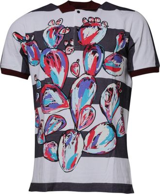 Dolce & Gabbana Multicolor Graphic Collared Polo Mens T-shirt