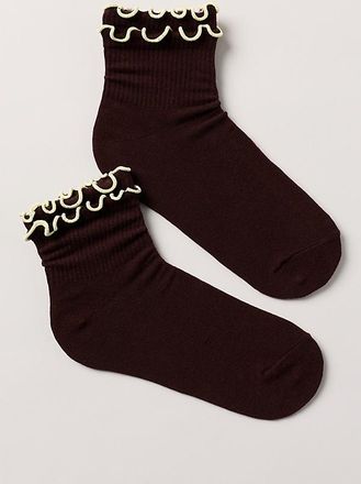 Anthropologie By Anthropologie Double Ruffle Socks