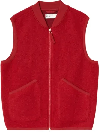 Universal Works Gilet in Pile di Lana con Zip - - Jackets - Uomo - Rosso - M