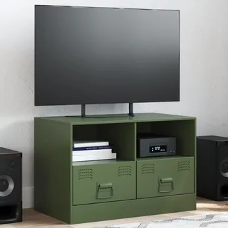 vidaXL Vidaxl - Mueble Para Tv De Acero Verde Oliva 67x39x44 Cm
