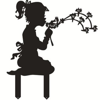 OEM L&aacute;mpara De Jard&iacute;n Met&aacute;lica Con Forma De Ni&ntilde;a Y Diente De Le&oacute;n, Apta Para Patios Y Jardines Exteriores, Hecha De Hierro