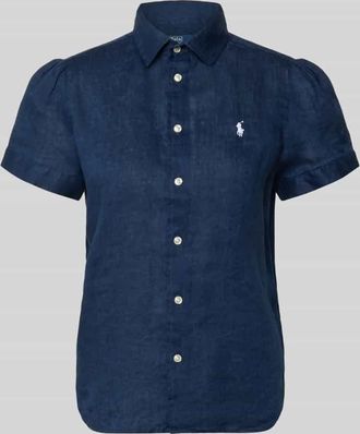 Polo Ralph Lauren Regular Fit Leinenbluse aus reinem Leinen in Marine, Gr&ouml;&szlig;e XL