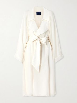 Sharon Wauchob Trench In Misto Seta Con Cintura Lee - Crema