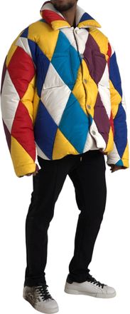 Dolce & Gabbana Multicolor Windbreaker Puffer Jacket Men Polyester Clothing