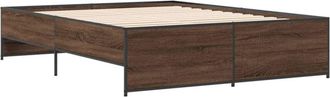 vidaXL Bed Frame without Mattress Brown Oak 150x200 cm King Size Vidaxl
