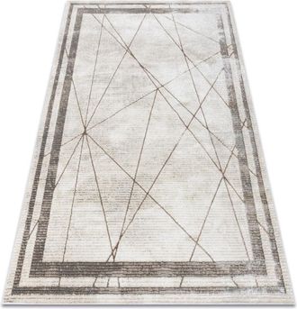 RugsX Rugsx - Bliss Z201z128 Alfombra Crema / Beige - Marco, Geometric, Moderna, Estructural Beige 140x190 Cm