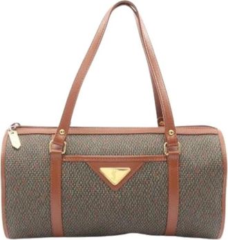 Saint Laurent Pre-owned Handbags, female, Brown, Size: ONE SIZE Pre-owned Canvas Handbag
