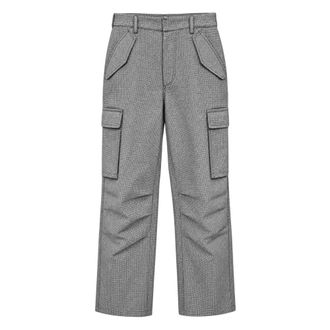 A Paper Kid Pantalones Cargo Pied-de-Poule - Trousers - Mujer - Gris - XS