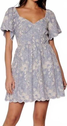 Lost + Wander Springtime Splendor Mini Dress In Blue