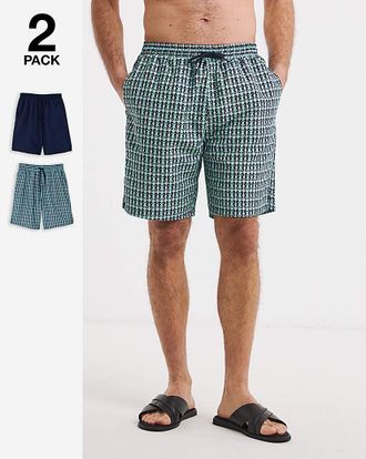 Jacamo 2 Pack Seahorse Swim Shorts Long