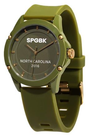 Springbreak Watches Matcha Silicone Strap Watch, 44mm in Olive at Nordstrom