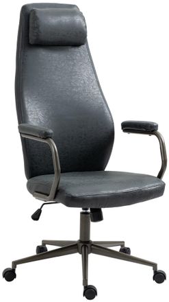 Clp Clp - Silla De Oficina Pocatello En Cuero Sint&eacute;tico Y Respaldo Alto Negro Antiguo