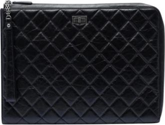 Chanel Pre-owned Quilted Calfskin Clutch - Dames - Vintage Clutch - Zwart - ONE Size - Leer - Vintage