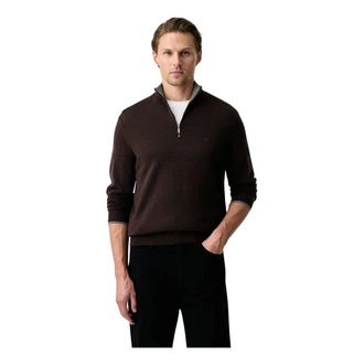 Michael Kors Su&eacute;ter de lana con media cremallera - Knitwear - Hombre - Marr&oacute;n - 2XL