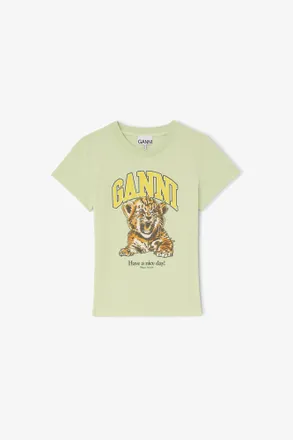 Ganni Seedling Baby Fit T-shirt with Tiger - Size XXS Organic Cotton