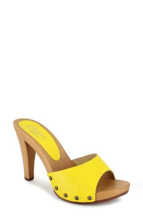 Candie's Antonella Platform Sandal in Yellow Croc at Nordstrom, Size 10