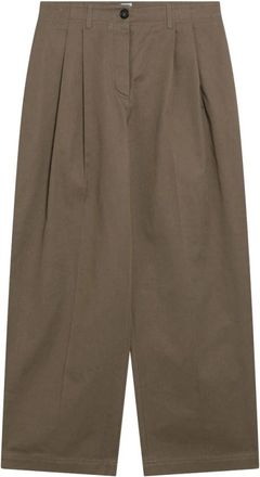 Toteme Wide Trousers, female, Green, Size: XS Relaxed Twill Trousers