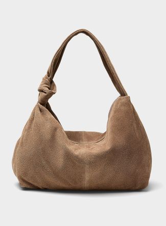 Le 31 Mens Tied-handle suede tote Exclusive collection from Italy