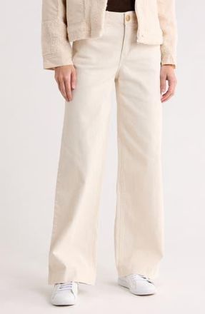 Democracy Absolution High Waist Wide Leg Jeans in Blanched Almond at Nordstrom Rack, Size 12