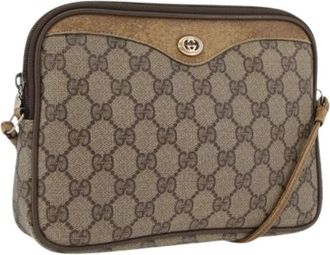 Gucci Pre-owned Vintage GG Canvas Schoudertas - Dames - Vintage Schoudertas - Beige - ONE Size - Leer - Vintage