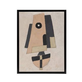 Artery8 Movement Bermuda Abstract Painting Hartley Black Framed Canvas Art in Pink | Size: W24 x H32
