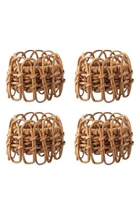 Juliska Provence Set of 4 Woven Rattan Napkin Rings in Natural at Nordstrom