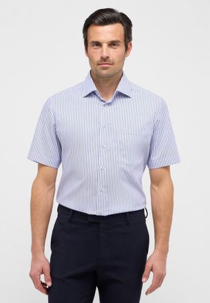 Eterna Kurzarmhemd ETERNA MODERN FIT, Herren, Gr. 42, Normalgr&ouml;ssen, blau, 100% Baumwolle, tailliert, Hemden Kurzarmhemd, NON IRON (b&uuml;gelfrei)