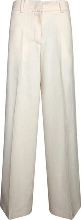 Msgm Wijde Broeken - Dames - Wijde Broeken - Wit - L - Polyester - Broeken