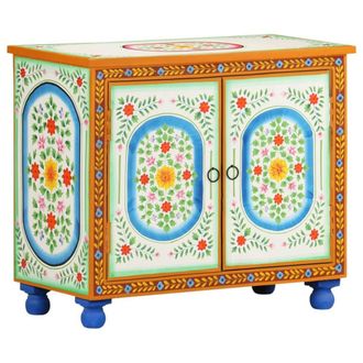 Berkfield Home Hand Painted Sideboard 70x35x60 cm Solid Mango Wood | Size: 70 x 35 x 60 cm