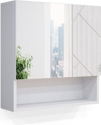 Vicco Armario con espejo para baño Irma, Blanco, 54 x 55 cm