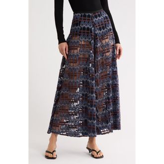 Longchamp Print Maxi Skirt in Navy at Nordstrom Rack, Size 6 Us / 38 Fr