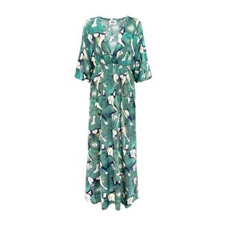 Alpha Studio Elegante Jurk - Dames - Maxi kleedjes - Groen - L - Kleedjes