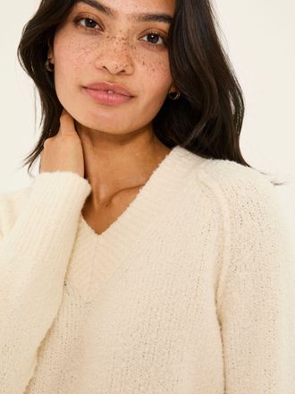 Fat Face FatFace Ivory Bonnie Boucle V-Neck Jumper