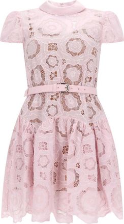 Self Portrait Flared Floral Lace Dress