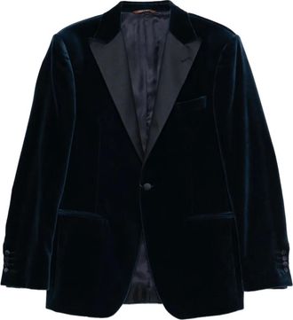 Canali Fluwelen blazer - Blauw