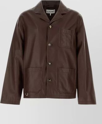 Loewe leather jacket notched lapel front and chest pockets