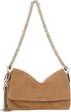 Jimmy Choo London Tassen, Dames, Beige, ONE Size, Leer, Callie Flap Suede