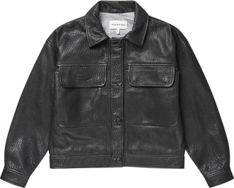 Munthe Bomber Jassen - Dames - Leren en Su&egrave;de Jassen - Zwart - XS - Jassen