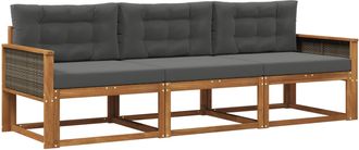 vidaXL Conjunto De Sof&aacute;s De Exterior 3 Uds. Natural Y Antracita Vidaxl