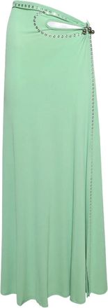 Paco Rabanne cut-out eyelet-embellished skirt - Green