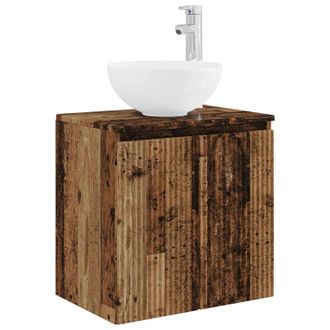 vidaXL Vanidad Con Lavabo De Pared Madera Envejecida 49,5 X 35 X 63 Cm Vidaxl