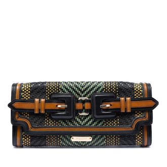 Burberry Pre-owned Burberry Prorsum Woven Buffalo Leather and Cotton Clutch Ladies B36L6SN4WNDFXR3N