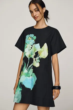 Maeve Emmy Short-Sleeve Swing Mini Dress by Maeve