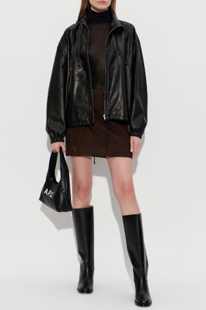 Rotate Leather Skirt, Womens, Brown