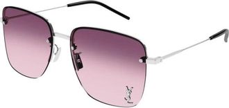Saint Laurent SL 312 M Zonnebril - Dames - Zonnebrillen - Grijs - 58 CM - Nylon - Accessoires
