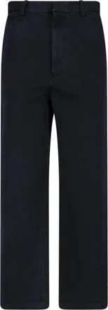 Auralee Black Straight-Leg Mid-Rise Tailored Trousers
