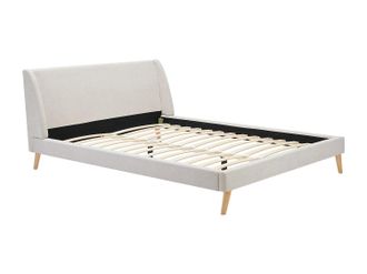 Vente-Unique Cama de estilo escandinavo 180 x 200 cm - Tela - Beige - BENEDICTE