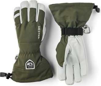 Hestra Army Leather Heli Ski 5 Finger Handschuhe - Unisex | oliv/grau